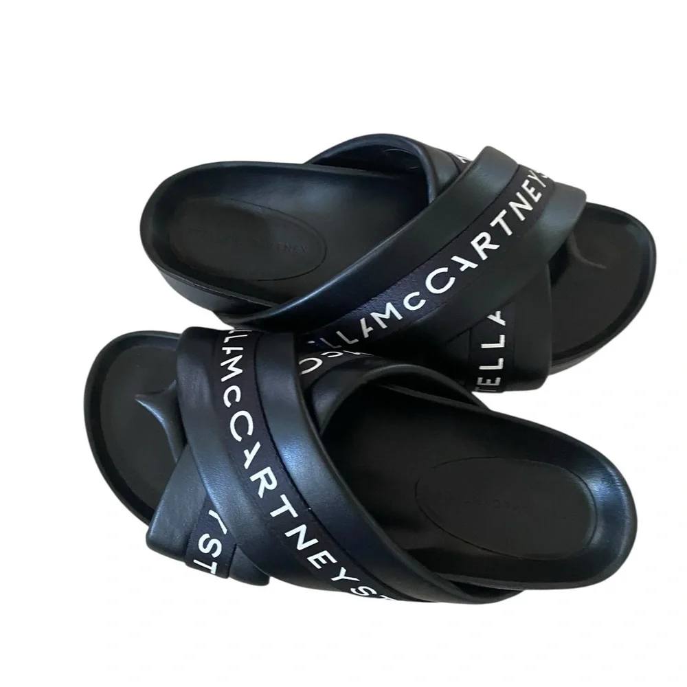 Stella McCartney Logo Platform Slides – Black – Size 38 (US 8) - Picture 2 of 8